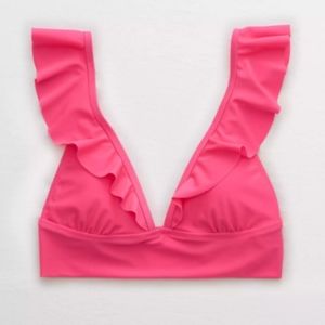 Aerie ruffle pink bikini